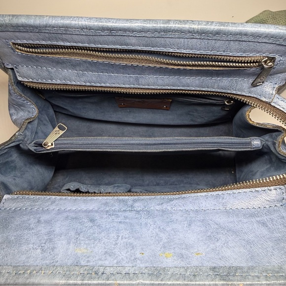 Patricia Nash 10th Anniversary Edition Blue Leather Handbag - Picture 3 of 7